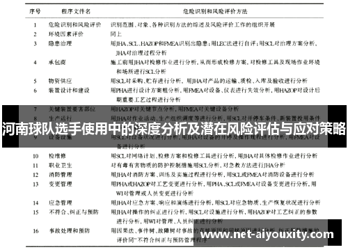 河南球队选手使用中的深度分析及潜在风险评估与应对策略