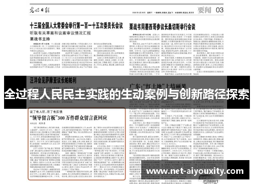 全过程人民民主实践的生动案例与创新路径探索